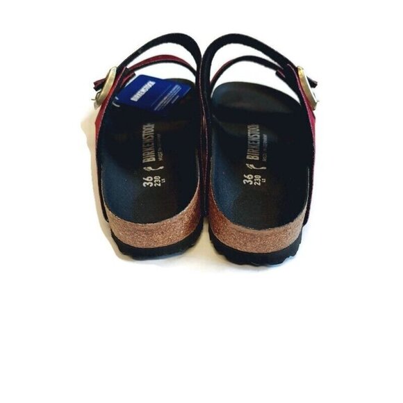 Birkenstock Womens Sz 5-5.5 Arizona BS Sandals EU 36 NARROW Fit Velvet Burgundy - Picture 7 of 10